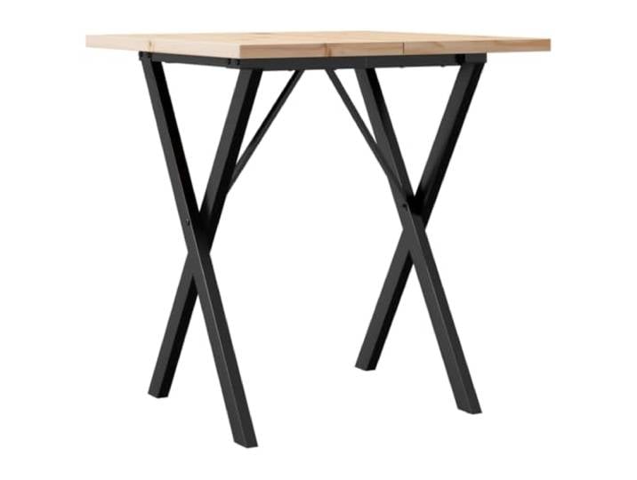 Esstisch X-Gestell 70x70x75,5cm Massivholz Kiefer und Stahl Kiefer Massivholz, X-Form Gestell, Stahl, 70x70x75,5cm, rustikale Maserung, Esszimmer, Küche