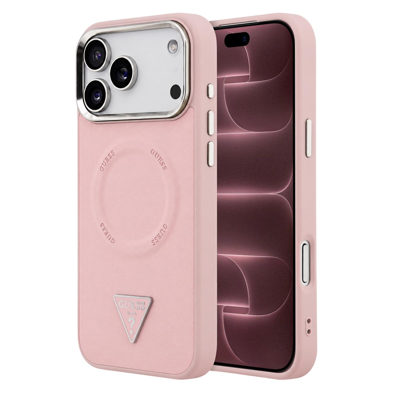 Guess - Hardcase mit Dreieck-Logo und MagSafe (GUHMP18XPSDTSCMP) - iPhone 18 Pro Max - Pink (Apple iPhone 17 Pro Max, Apple iPhone 18 Pro Max) (GUE005884)
