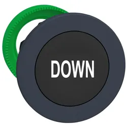 Schneider Electric ZB5FA344 Drucktaster, Frontelement, Harmony XB5F, Kunststoff, 30mm, schwarz, beschriftet DOWN, tastend