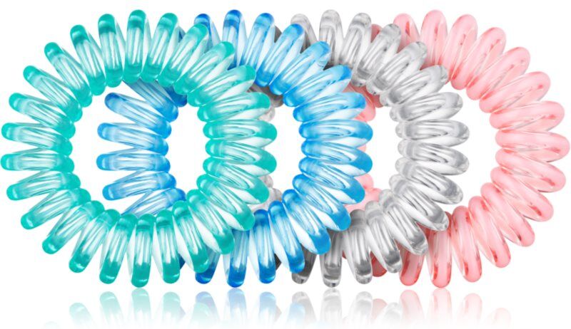 BrushArt Hair Rings élastiques à cheveux Clear Mix 4 pcs