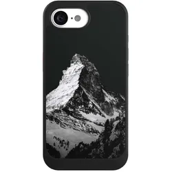 Nivocase Hülle für Apple iPhone 16e Handyhülle NIVOcore Case Schwarz Alpspitze Berg Schnee (Apple iPhone 16e), Smartphone Hülle, Schwarz