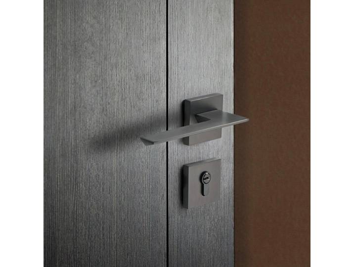 Ensemble de serrure de porte simple nordique, serrure fendue muette intérieure, acier noir brossé, serrure de porte de chambre américaine