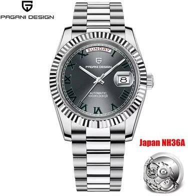 DynamicDeals Top Luxury PAGANI DESIGN DD40 Men's Watches, Automatic Mechanical, Sapphire Mirror Men's Wrist Watch gray