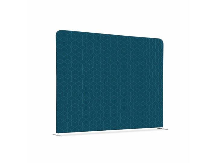 Showdown Displays Paravent 200-150 Doppel Hexagon - Blau - Silberner Rahmen (1 St)