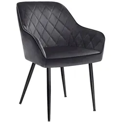 Songmics Sessel mit Samtbezug dunkelgrau grau, 62.5x85x44.5 cm