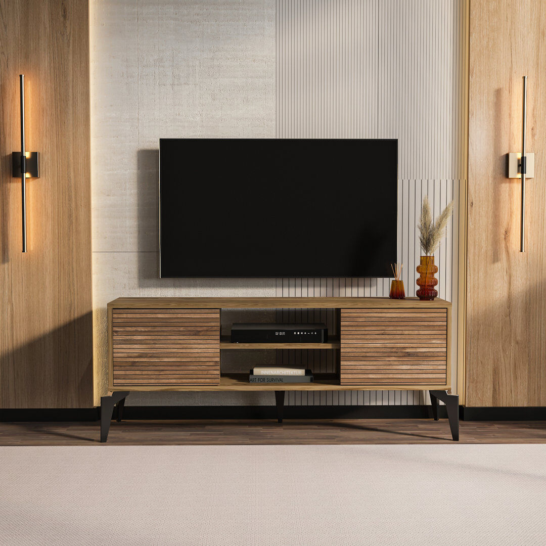 Metro Lojo Tv Stand for Tvs up to 55" Brown 52cm H x 160cm L x 29.5cm W