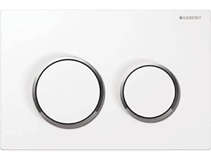 Plaque de commande blanche - chromée/brillante - Oméga 20 - Geberit