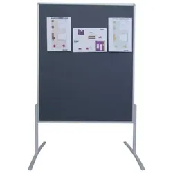 Moderatorentafel PRO, Filz/Filz, Aluminiumrahmen, 1200 x 1500 mm, grau