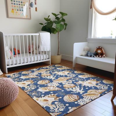 Addison Rugs Premium Washable Super Soft Coastal Seashells Mayfield Rug