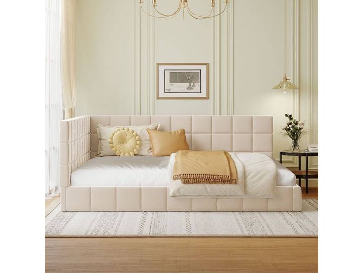 Structure de lit Nouveau Eco - friendly matériaux matelas canapé - lit 140 * 200 lit multifonctionnel cadre à lattes tissu de