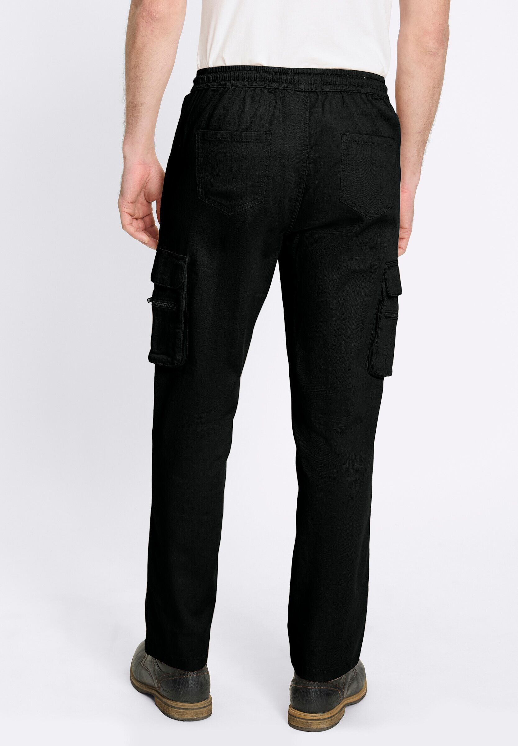 Cargohose WITT "Hose Cargohose mit insgesamt 8 Taschen", Herren, Gr. 58, N-Gr, schwarz, Twill, , Basic, gerade, Hosen Cargohose