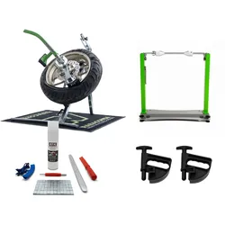 Rabaconda Street Bike Reifenmontiergerät mit Wuchtbock und Starterpaket Silber Rabaconda Wuchtbock Spray