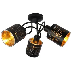 Globo 15342-3D Tunno Deckenleuchte Metall Schwarz, 3X E14