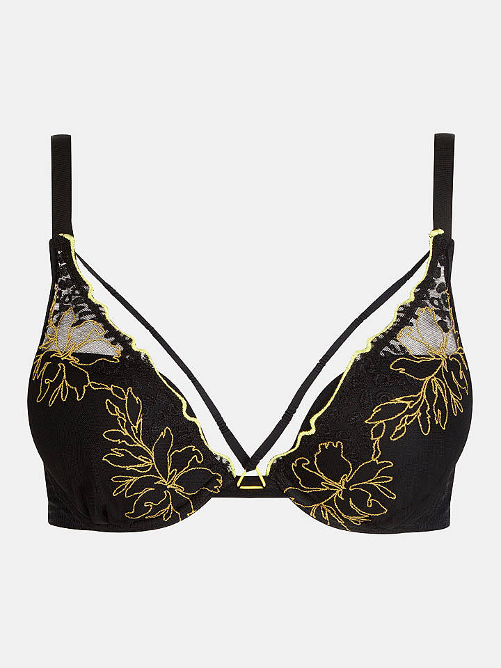 Chantelle Push-up-BH in Schwarz/ Senf - 75B