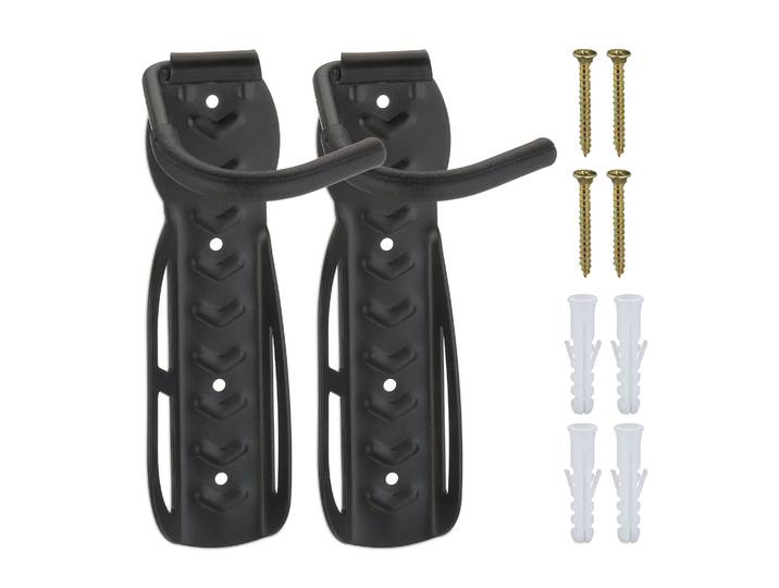 Fahrrad Wandhalterung 2er-Set Schwarz