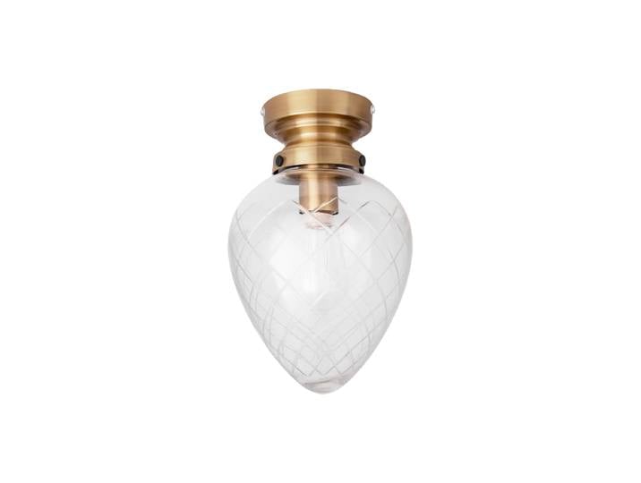 Nostalgische Deckenlampe „Juni“ Ø 20/ H 32 cm Transparent/Messing Globen Lighting