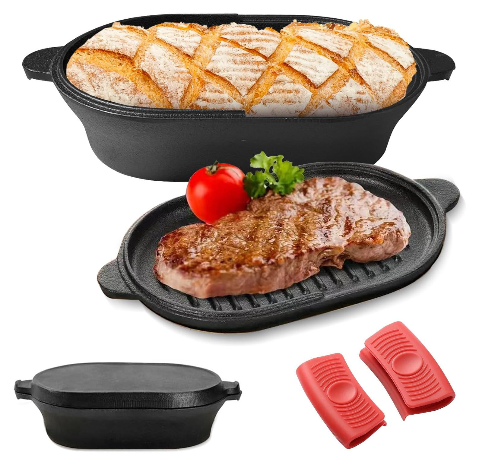 Dripio Gietijzeren broodvorm 2-in-1 met deksel, 28 cm
