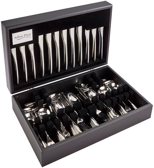 Arthur Price Signature Echo 88 Piece 12 Person Canteen Set plus FREE Extra 12 Tea Spoons