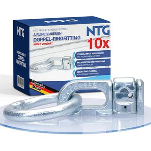 NTG Zurrösen LS.8571 für Airlineschiene, 2700kg Traglast, Doppelfitting mit Ring, 10 Stück