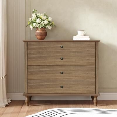 Ostweer Dresser Chest of Drawers with 4 Drawers, Side Cabinet Hallway Cabinet Entryway Cabinet Storage Cabinet