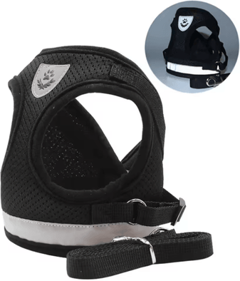 Inspire Picks SecureFit Reflective Cat Harness And Leash Set For Safe Outdoor Adventures black l