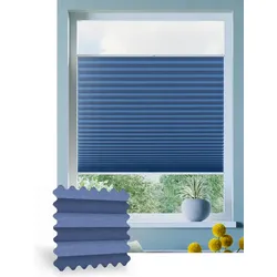 Plissee ohne Bohren nach Maß, Marineblau 158060, 30 x 80 cm, Plissee individuell maßangefertigt