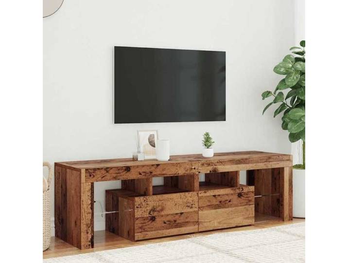 Console de télévision Vieux bois - 140 x 36 5 x 40 cm - Bois d'ingénierie - Design épuré