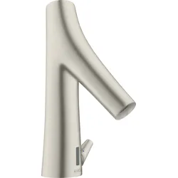 hansgrohe AXOR Starck Organic Waschtischmischer, Elektronik, Netzbetrieb, mit Temperaturregulierung, Ausladung 117mm, 12173800, Farbe: Edelstahl-Optik