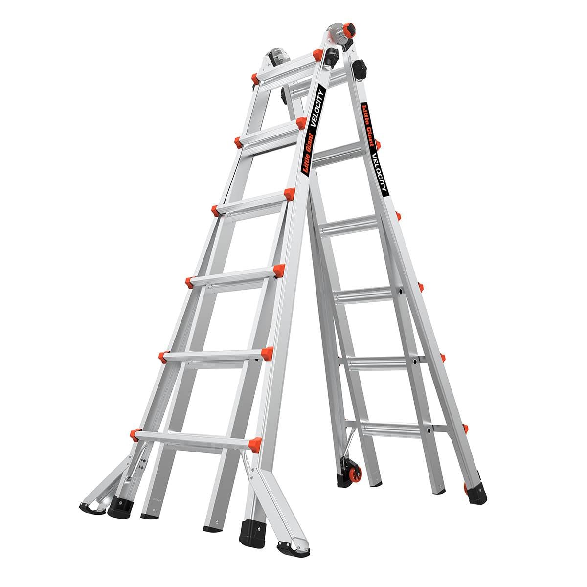 Little Giant Velocity M26 Aluminium gelede uitschuifbare ladder, 4 x 6 model, 150 kg nominaal