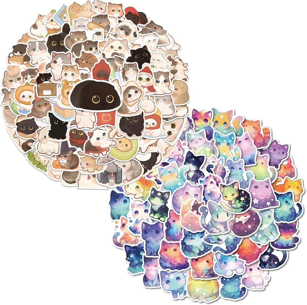 190 stuks Waterdichte Kawaii Kat Stickers voor Scrapbooking en Decoratie