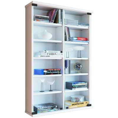Holz CD DVD Wandregal Schrank Zuntisa Glastür