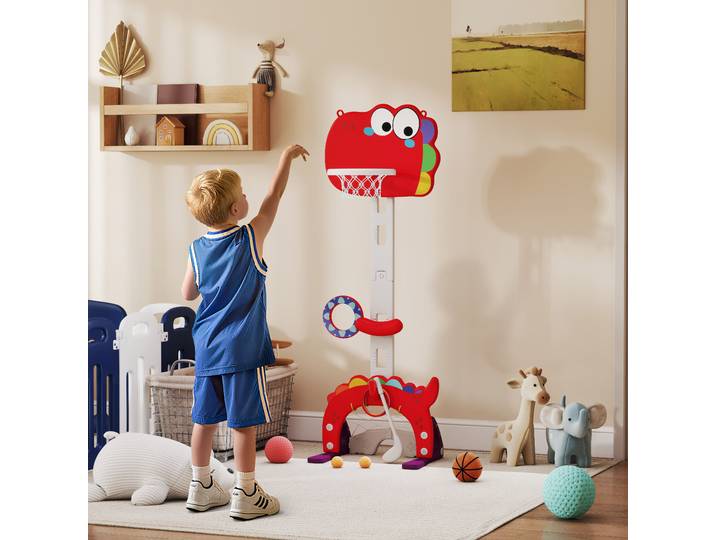 AIYAPLAY Panier Basket Enfants Hauteur Réglable 5 en 1 3-6 Ans