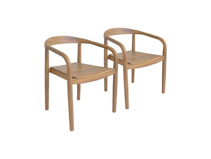 sweeek - Fauteuil de jardin bois d'acacia (lot de 2) NAIO
