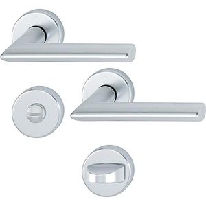 Hoppe-AG Drückergarnitur 2783205 Stockholm, Aluminium, mit Rosetten, für Bad-/WC-Tür