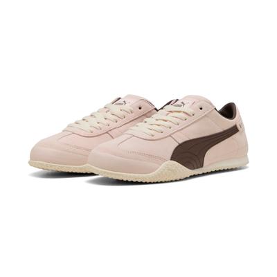 Sneaker PUMA "BELLA UT CLASSIC", Damen, Gr. 36, Synthetik, rosa (jasmine flower, chocolate braun), Leder, mehrfarbig, Schuhe Sneaker, für Alltag und Freizeit, mit Leder-Obermaterial, mit Schnürung