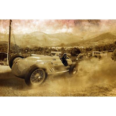 Fototapete PAPERMOON "Altes Rennauto", bunt, B:3m L:2,23m, Vlies, Tapeten
