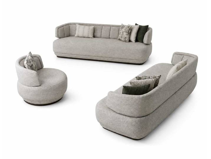 JVmoebel Polstergarnitur Wohnzimmer Grau Sofa Set 3+3+1 Sitzer Luxusmöbel Designer Komplettes, (3-tlg), Made in Europa