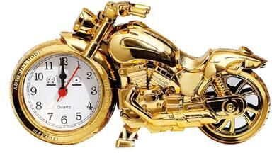 Perfect Picks Market Modern Motorcycle Alarm Clock Vintage Motorcycle Desk Clock With Quartz Movement gold