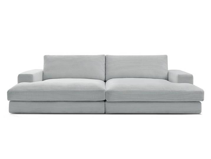 Sofa BOBOCHIC LEONARD Cord-Stoff hellgrau
