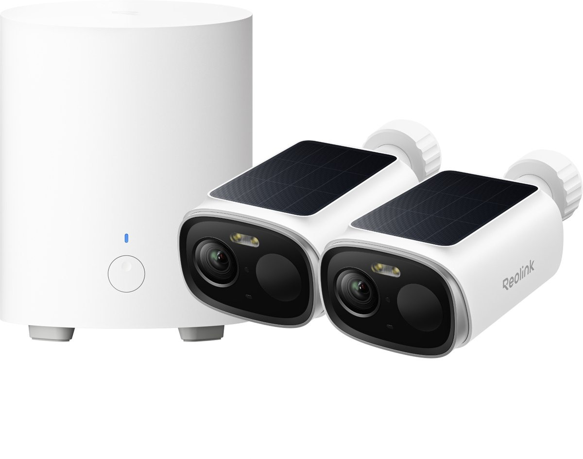 Reolink Argus B340S Duo Pack met Home Hub 1 Lite - 5MP Draadloos Beveiligingssysteem met Slimme Detectie en Lokale Opslag - IP67