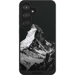Nivocase Handyhülle für Samsung Galaxy S25 Hülle NIVOpure Case Schwarz Alpspitze Berg Schnee (Samsung Galaxy S25), Smartphone Hülle, Schwarz