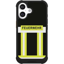 Nivocase Hülle für Apple iPhone 16 Stossfeste Handyhülle NIVOmax Case Schwarz Beruf Feuerwehr Feuerwehrmann (Apple iPhone 16), Smartphone Hülle, Schwarz