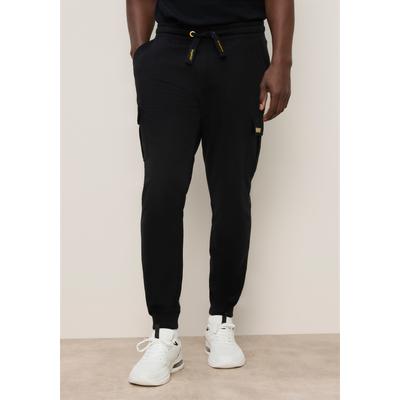 Jogginghose KANGAROOS, Herren, Gr. XL, N-Gr, schwarz, Obermaterial: 60% Baumwolle, 40% Polyester, normal lang, Hosen Jogginghose, gerade Beinform, mit Badge als Applikation, auch in größeren Größen
