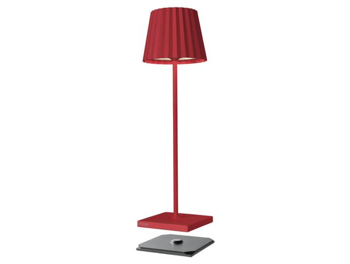 LED-Tischleuchte Troll 2.0 sompex rot, Fuß 10x38. Schirm 9xFuß 10 cm