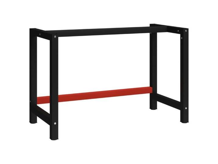 Nouveau Cadre de banc de travail Métal 120x57x79 cm Noir et rouge BELLE - VENTE FLASH7547222