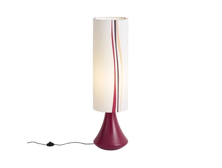 Qazqa Lampadaire Rétro Violet Avec Abat-jour En Tissu Multicolore