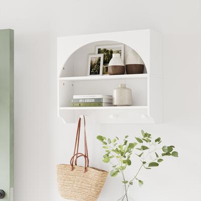 RiverRidge Home RiverRidge Arched Wall Mount Entryway Coat Rack with Hooks with Storage Shelves - White