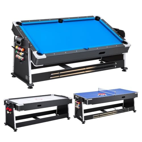 VEVOR 3-in-1 combi-tafel voor airhockey, biljart en tafeltennis met accessoires