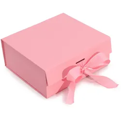 Flat Pack Gift Box - Medium Square (20x18.2x8cm) - Pink