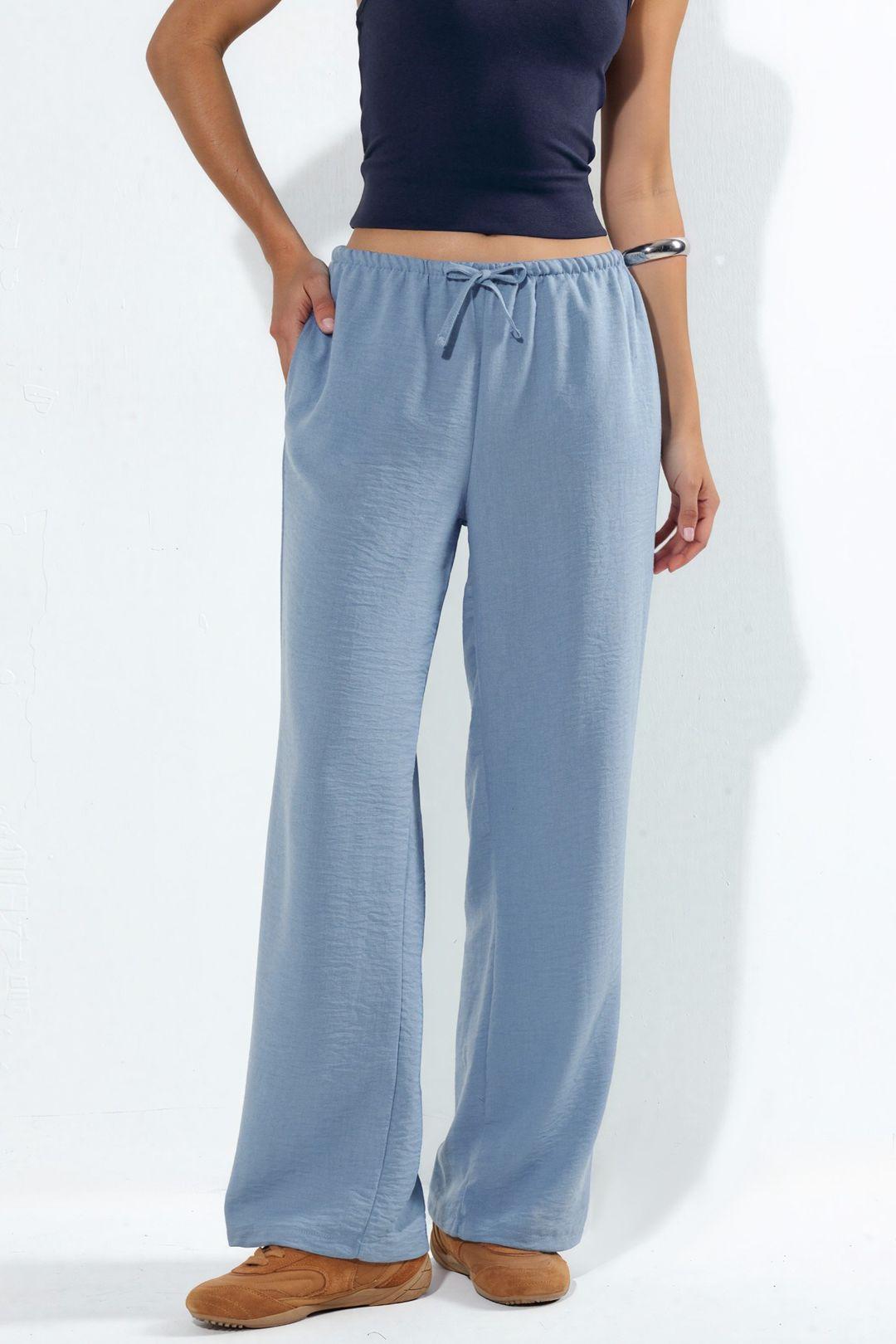 Damen gerade geschnittene Stoffhose